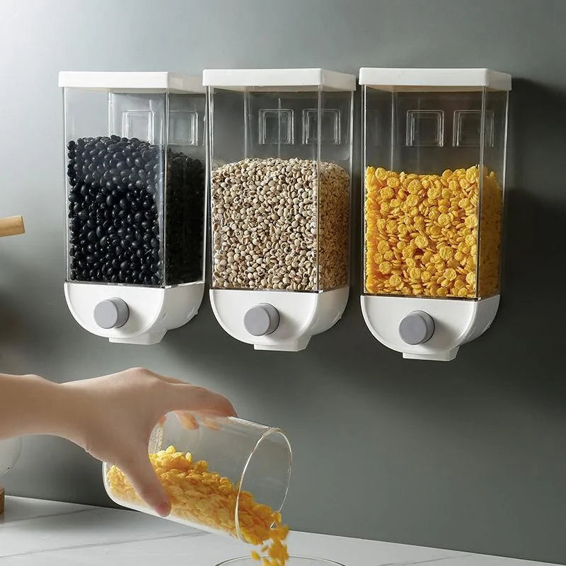 Wall-Mounted Multi-Grain Dispenser – Freshness & Organization for Your Kitchen!