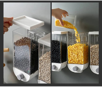 Wall-Mounted Multi-Grain Dispenser – Freshness & Organization for Your Kitchen!